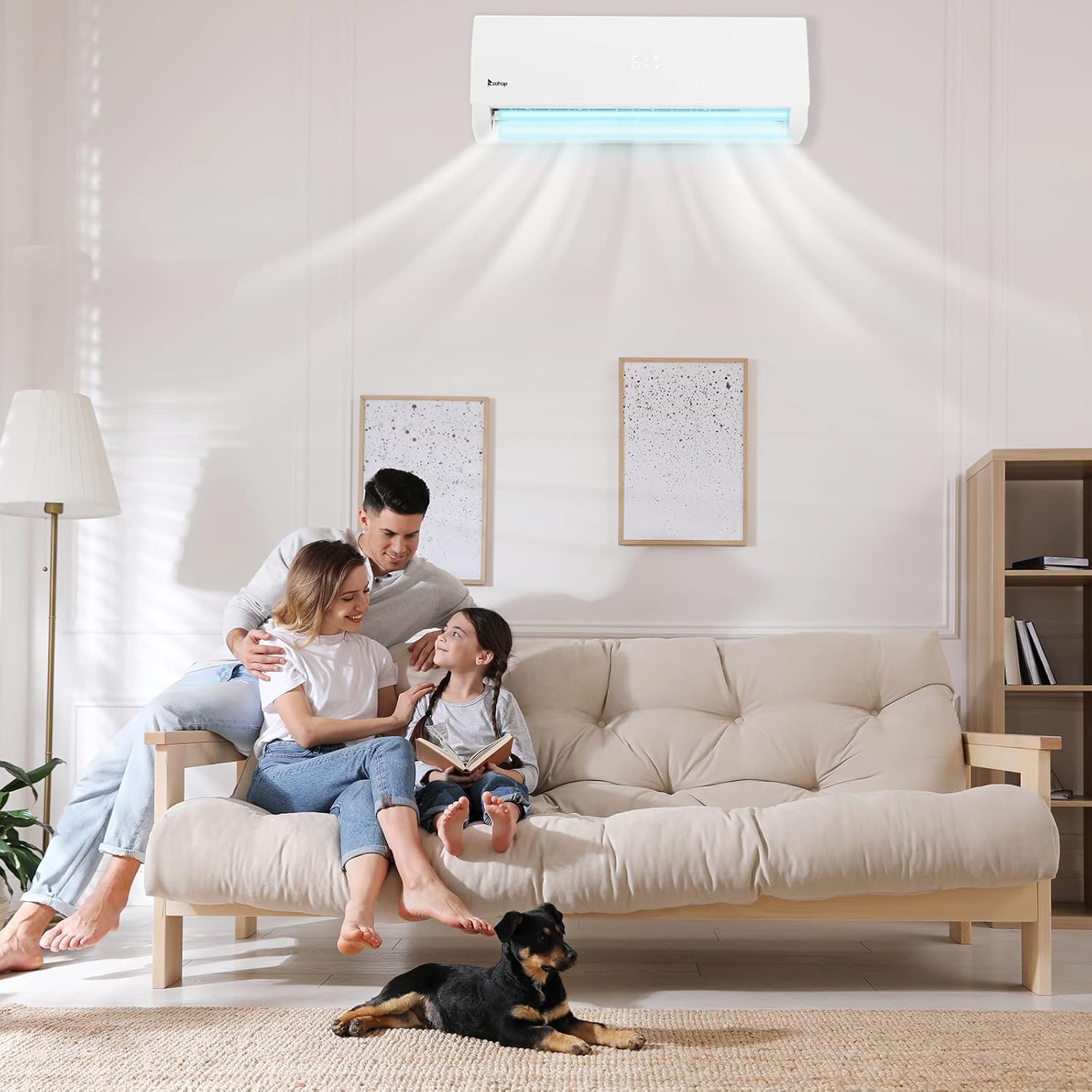 Winado 9,000 BTU Mini Split Air Conditioner & Heater Ductless Inverter System, 19 SEER 115V Split-System Air Conditioning with Pre-Charged Condenser, Heat Pump, Remote Control, Cools Up to 450 Sq. Ft.