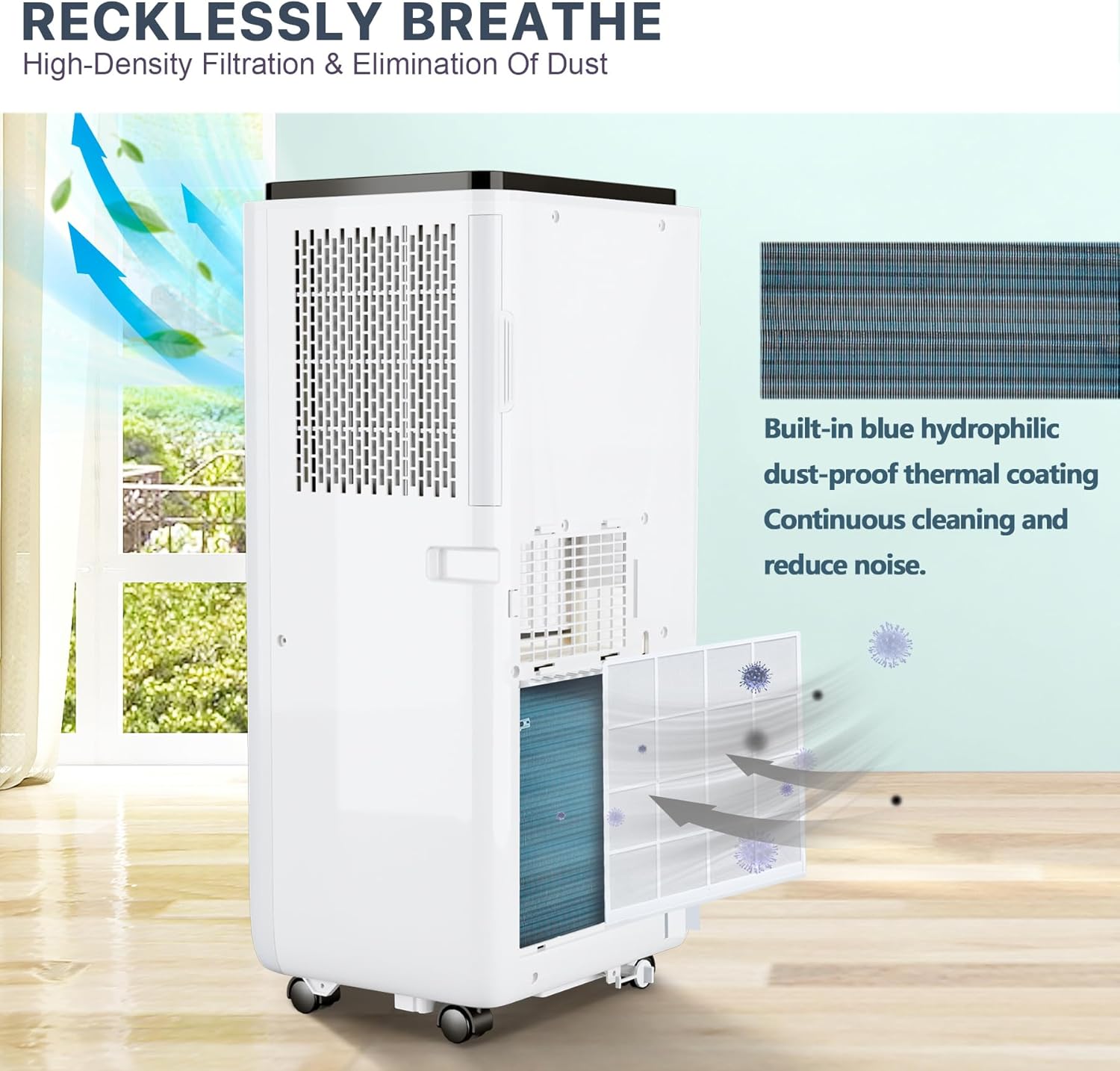 Portable Air Conditioner | 10000 Btu for Large Rooms Up to 450 Sq. Ft. | 3 Modes, Remote Control, and Installation Kit Included | Ideal for Home Cooling