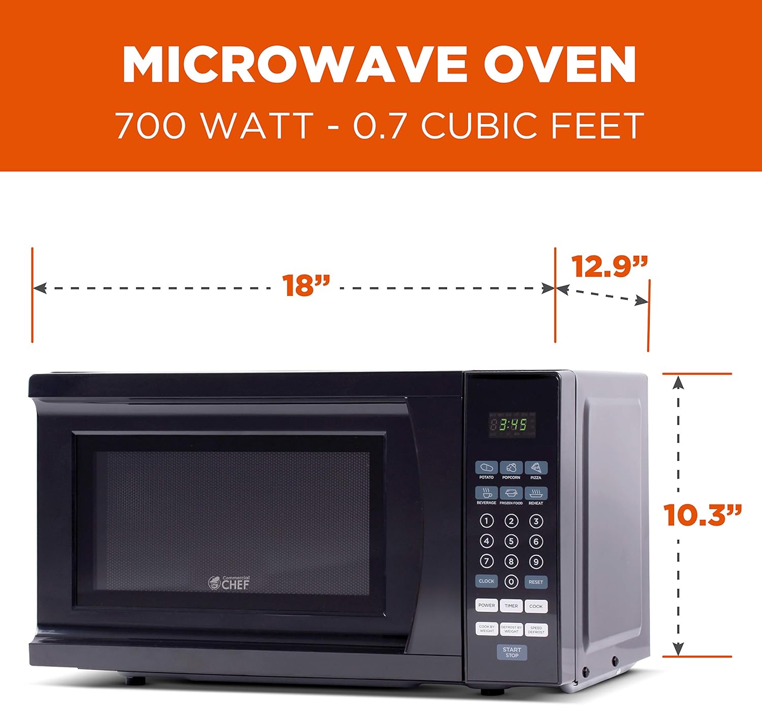Commercial Chef CHM770B Countertop Microwave, 0.7 Cubic Feet, Black & Keurig K-Classic Coffee Maker K-Cup Pod, Single Serve, Programmable, 6 to 10 oz. Brew Sizes, Black