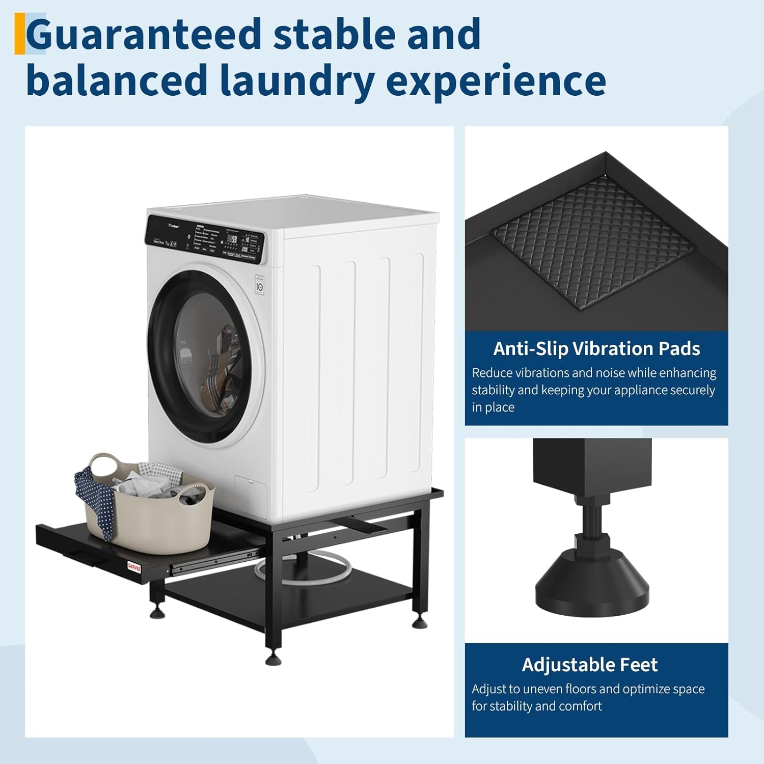 Heavy Duty Laundry Pedestal Stand for Washer and Dryer – 24