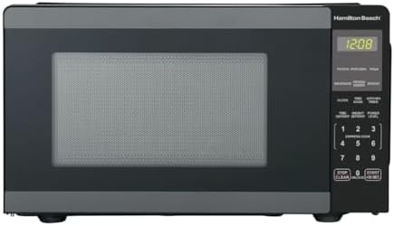 Hamiilton 0.9 Cu Ft Countertop Microwave Oven 900W Compact Stainless Steel with Easy-Touch Controls