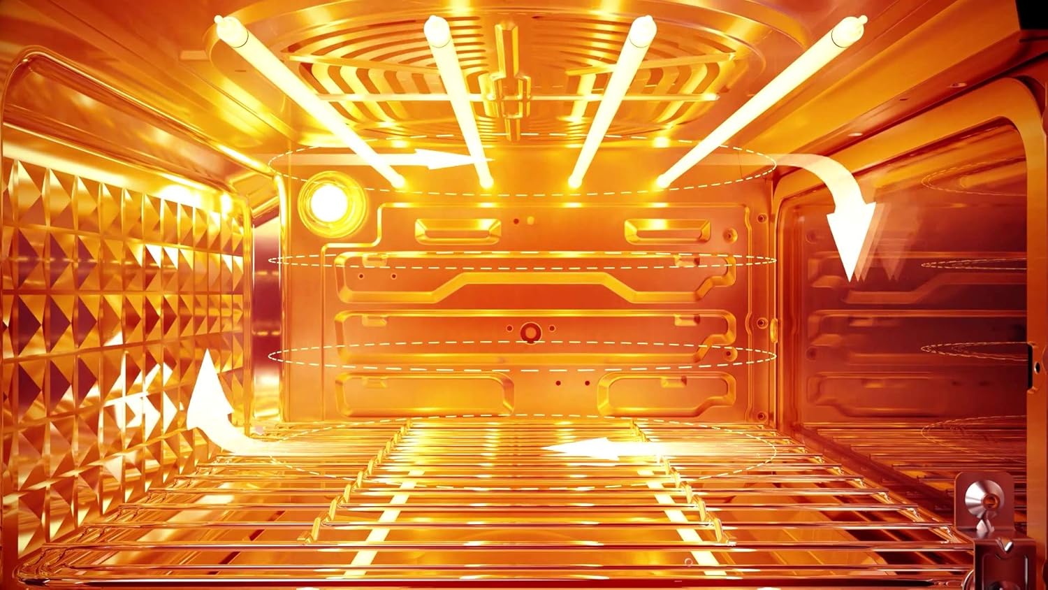 EUROTO Stainless Steel Large Capacity 26.8 QT Air Fryer Oven, 24 in 1 Multi-function, 360 Air Circulation Toaster Oven, LCD digital Display, 4 Layer Shelves, Included Oven Gloves & Apron Up to 450°F