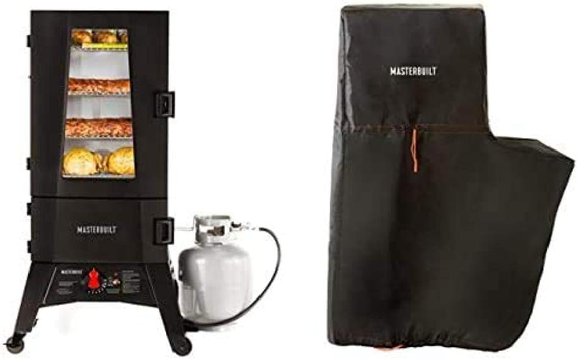 Masterbuilt Propane Food Smoker Cover, Black, Stainless Steel