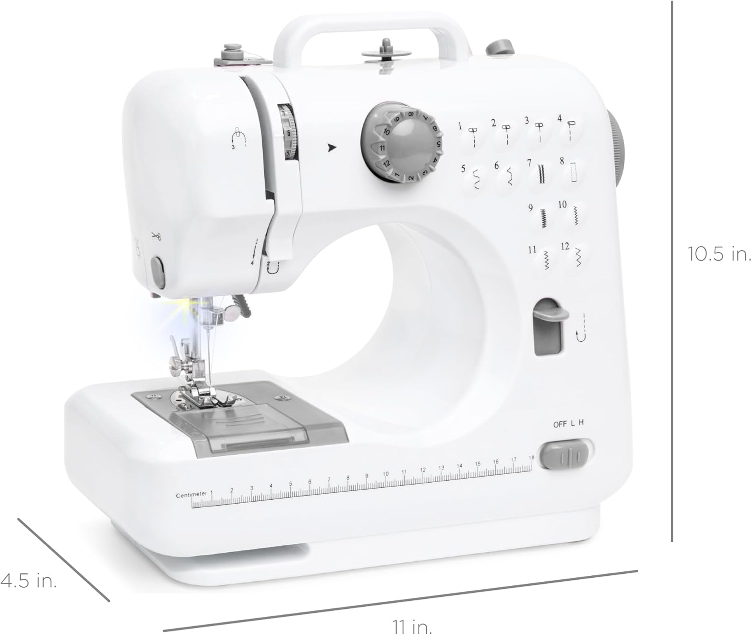 Best Choice Products Compact Sewing Machine, 42-Piece Beginners Kit, Multifunctional Portable 6V for Beginner w/ 12 Stitch Patterns, Light, Foot Pedal, Storage Drawer - Gray/White