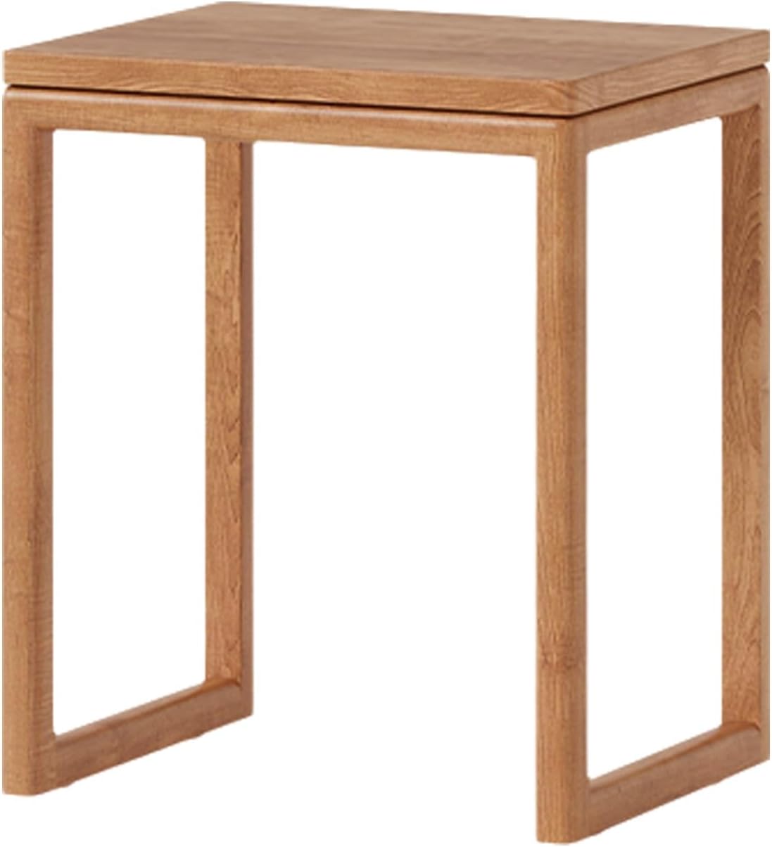 Robot Vacuum Storage Side Table End Table Cabinet Solid Wood Sweeping Robot Storage Cabinet Push-Pull Roller Design for Living Room Kitchen Hallway(Natural)