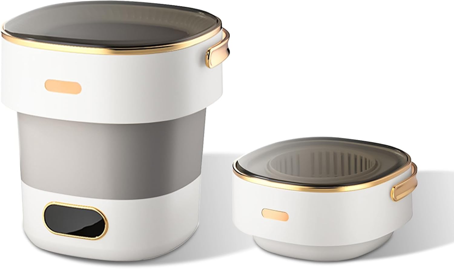 13L Portable Washer, With 3 Cleaning Modes, Mini Washing Machine- for Small Clothes, Underwear, Baby Clothe, Socks, Foldable Washing Machine, for Apartment&Home&Camping&Travel, Grey-White