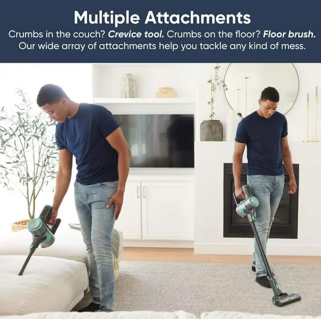 Generic Cordless Stick Vacuum Cleaner for Hardwood Floors and Carpets, 20KPa Strong Suction, LED Display, 3 Modes, Up to 40 Min Runtime, Wet&Dry Vacuum for Home Office, Black, AAA-008