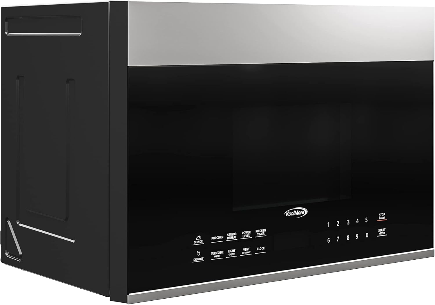 KoolMore 1.3 cu. ft. 24 inch Over The Range Stainless Steel Microwave (KM-MOT-OP1SS), 300 CFM Vent Hood Function, 1000W