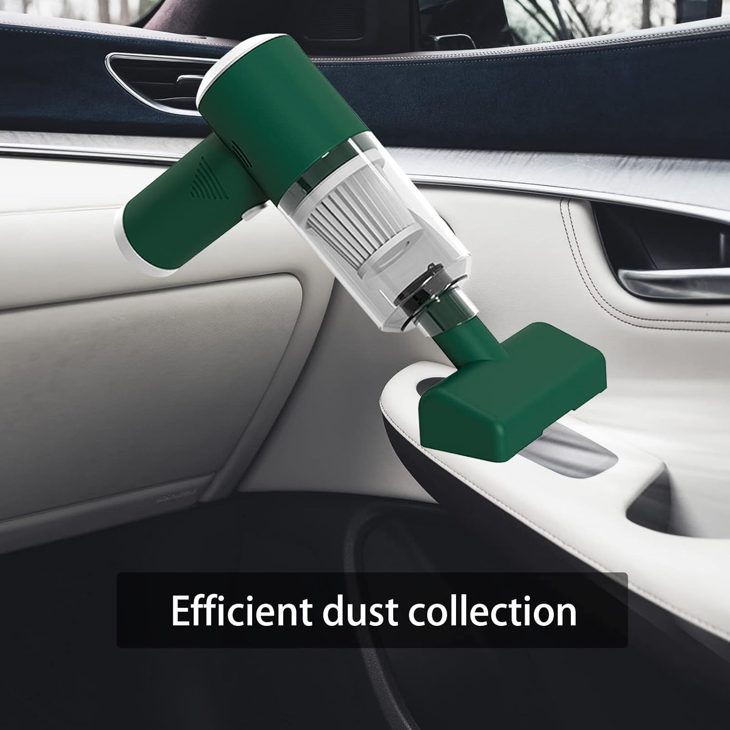 Portable Handheld Wireless Car Vacuum Cleaner Cordless Rechargeable Light Weight Household Compact 6000pa High Suction 2000mah Capacity Cleaner for Car Home Office (Green)