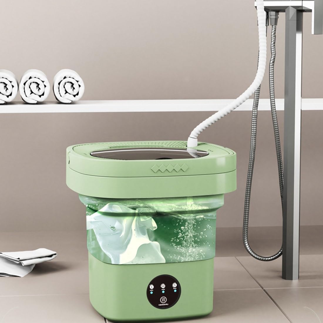 Generic Home Washing Machine Outdoor Portable Clothes Washer For Underwear Socks Baby Clothes Foldable With 13/15/16L Capacity(19x26cm/7.5x10in), GARPAKRVE-19X26CM/7.5X10IN