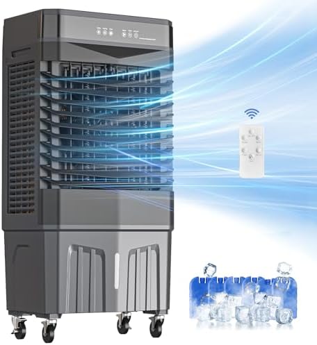 Auertech 2800CFM Swamp Cooler with Remote, 8.2 Gal Evaporative Air Cooler with 12H Timer, 120°Oscillation, 3 Speeds, Indoor Outdoor Portable Swamp Cooler Air Conditioner for Room, Garage