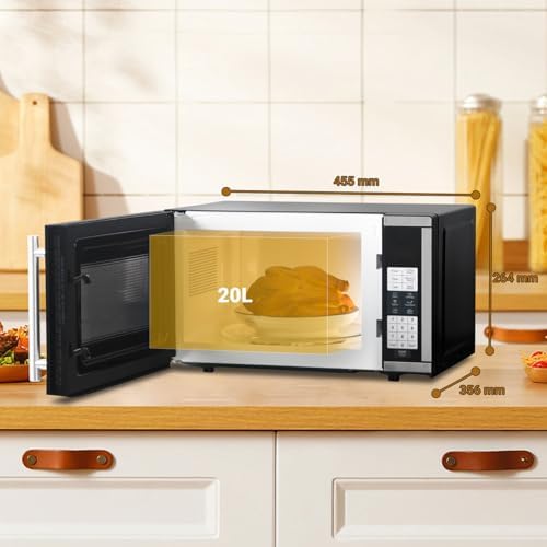 0.7 Cu.ft. Countertop Microwave Oven Countertop, 6 Auto Menus, 700W Small Microwave with 10 Power Levels, Child Lock & Space-Saving