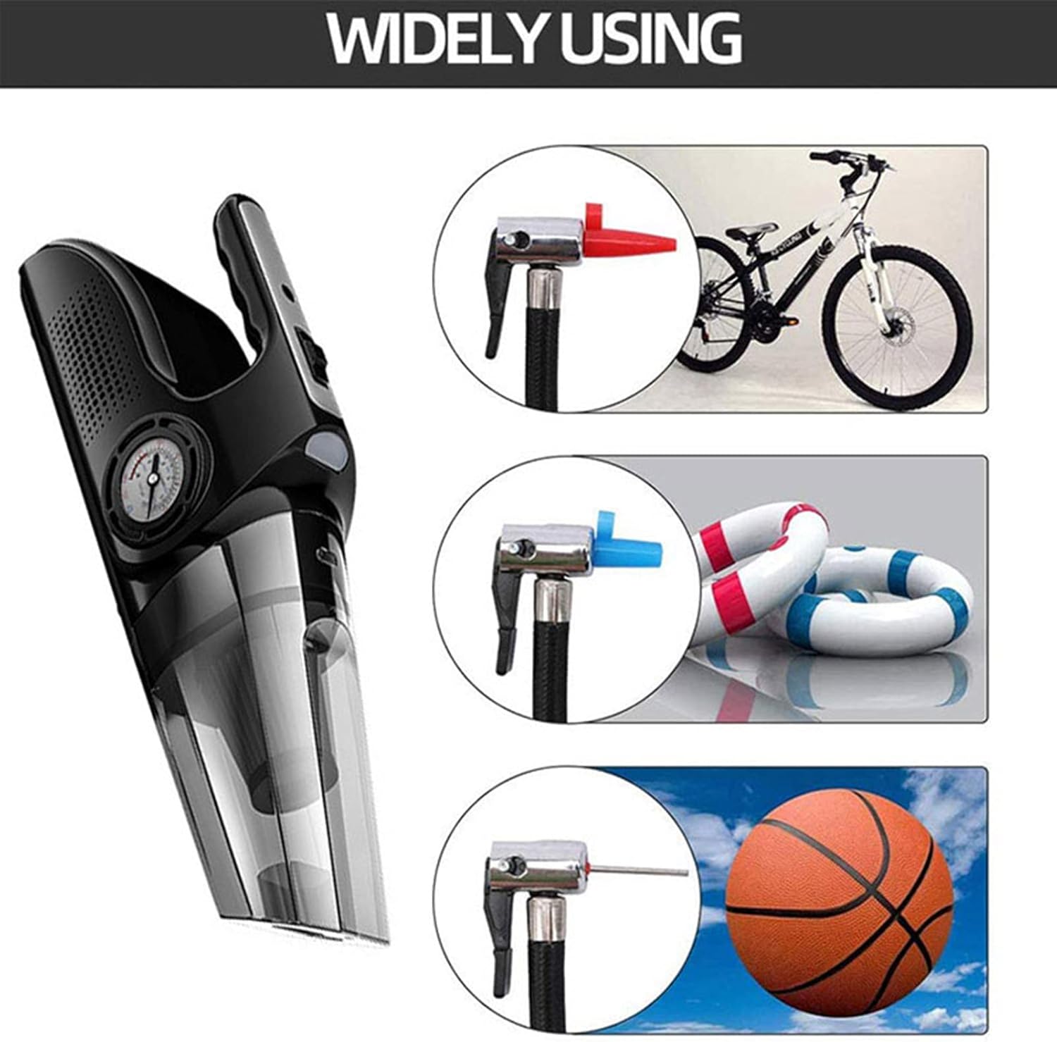 4 in 1 120W 8000PA Handheld Vacuum Cleaner with LED Light Powerful Vacuum Cleaner Wet & Dry Use for Auto Car Home Computer,Wireless,Pointer