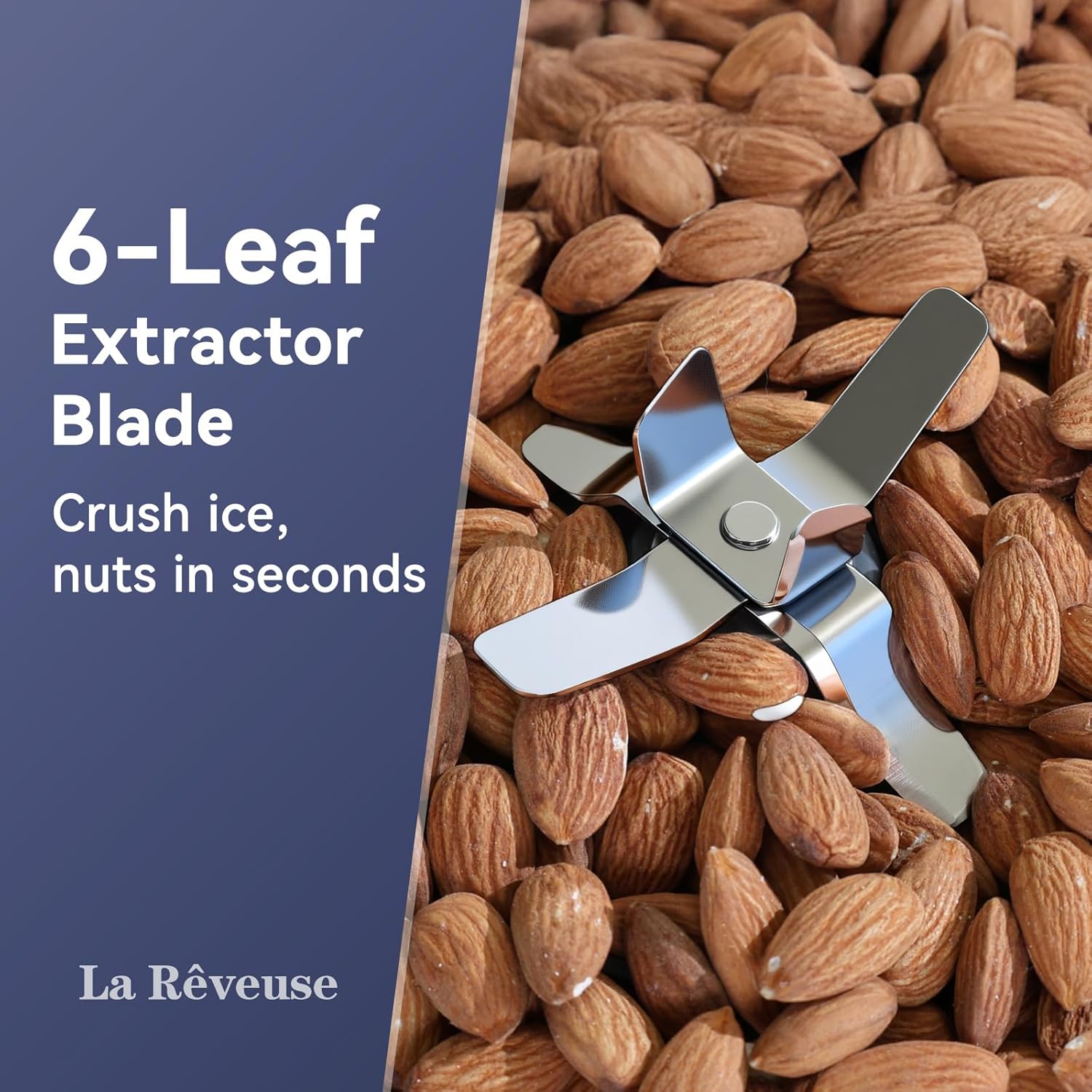 La Reveuse Personal Size Smoothie Blender Pro, 1000W High Speed with 24oz To-Go Cup, Ideal for Smoothies,Protein Shakes, Frozen Drinks, Food Prep, Gray