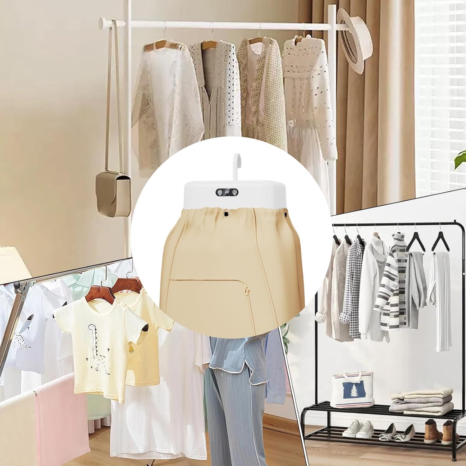 Portable Clothes Dryer, Folding Drying Machine, Compact Laundry Unit, Built-In Timer Function, Dust-Proof Cover, Space-Saving Frame, Quick Dry, Easy Storage, Low Noise, Perfect for Dorm, Apartment