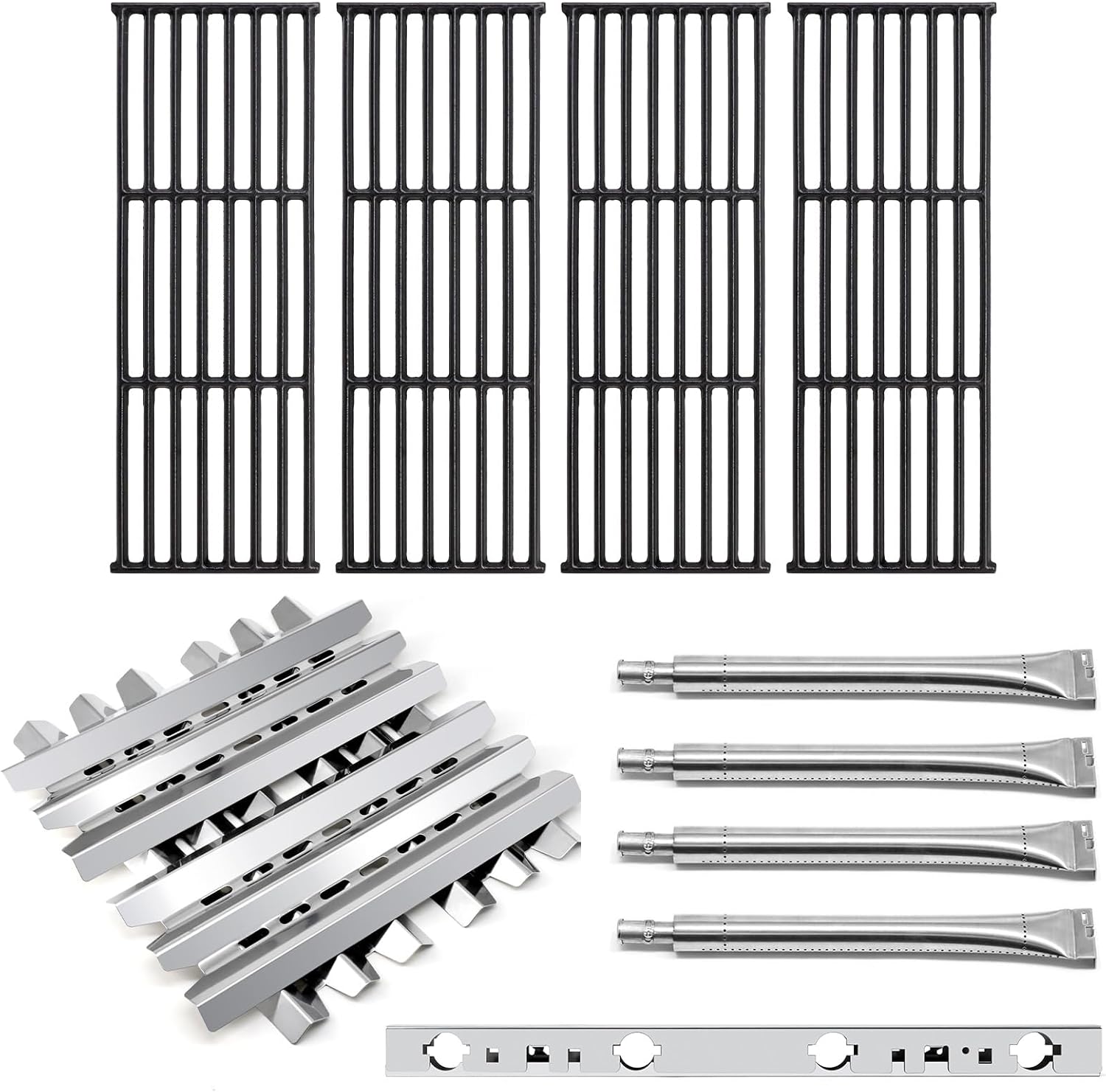 Criditpid Grill Replacement Parts for Broil King 9221-64, Baron 440 320 340 420 S420 S320, Stainless Steel Heat Plates, Burner Tubes, Cross-Over Burner & Cast Iron Cooking Grates for Broil King.