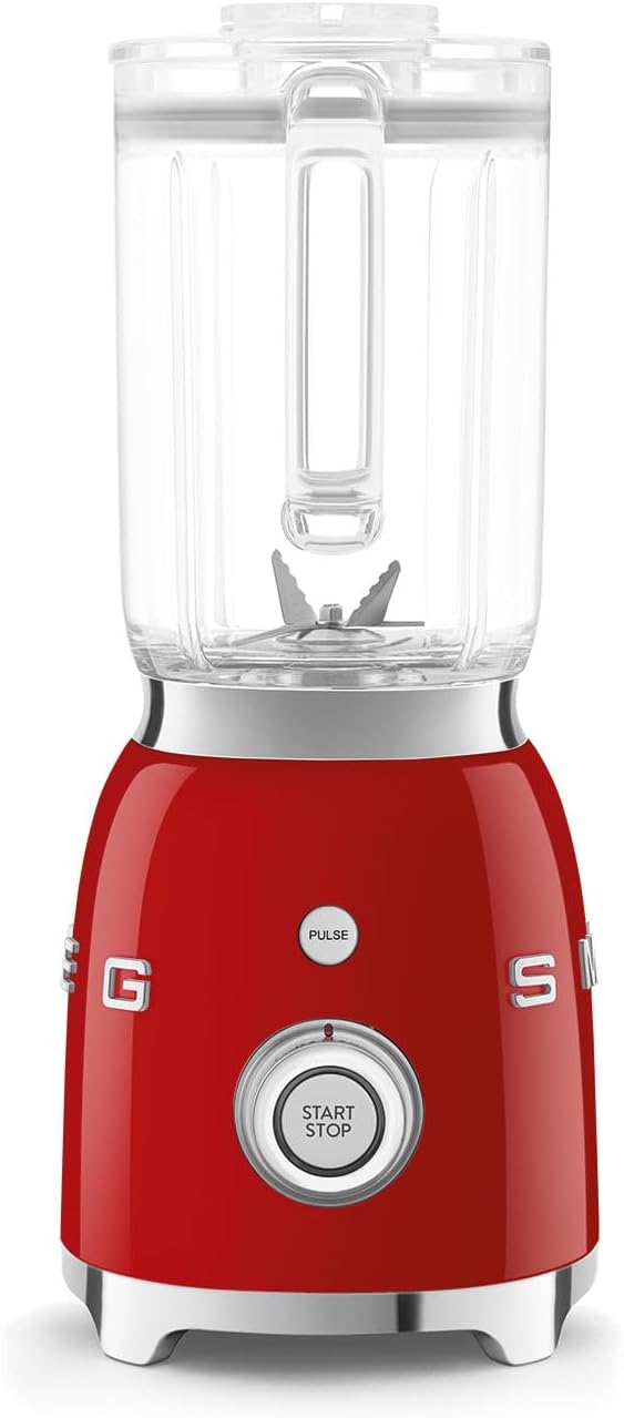 SMEG BLF03 Retro Style Blender – 600W Countertop Blender with 48 oz BPA-Free Jug, 3 Speeds + Pulse, Ice Crush & Smoothie Functions – 50s-Inspired Design-Red
