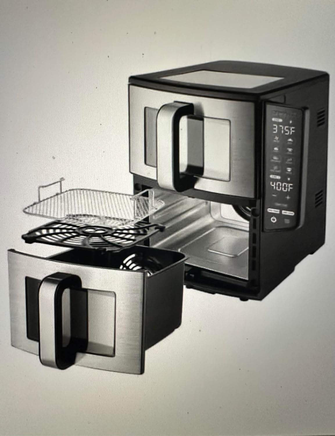 Gourmia (GAF1190) Double Decker Dual Basket Air Fryer 11QT – Extra Large Capacity, Independent Cooking Zones, Rapid Air Circulation Technology, 8 Preset Functions, Dishwasher-Safe Baskets