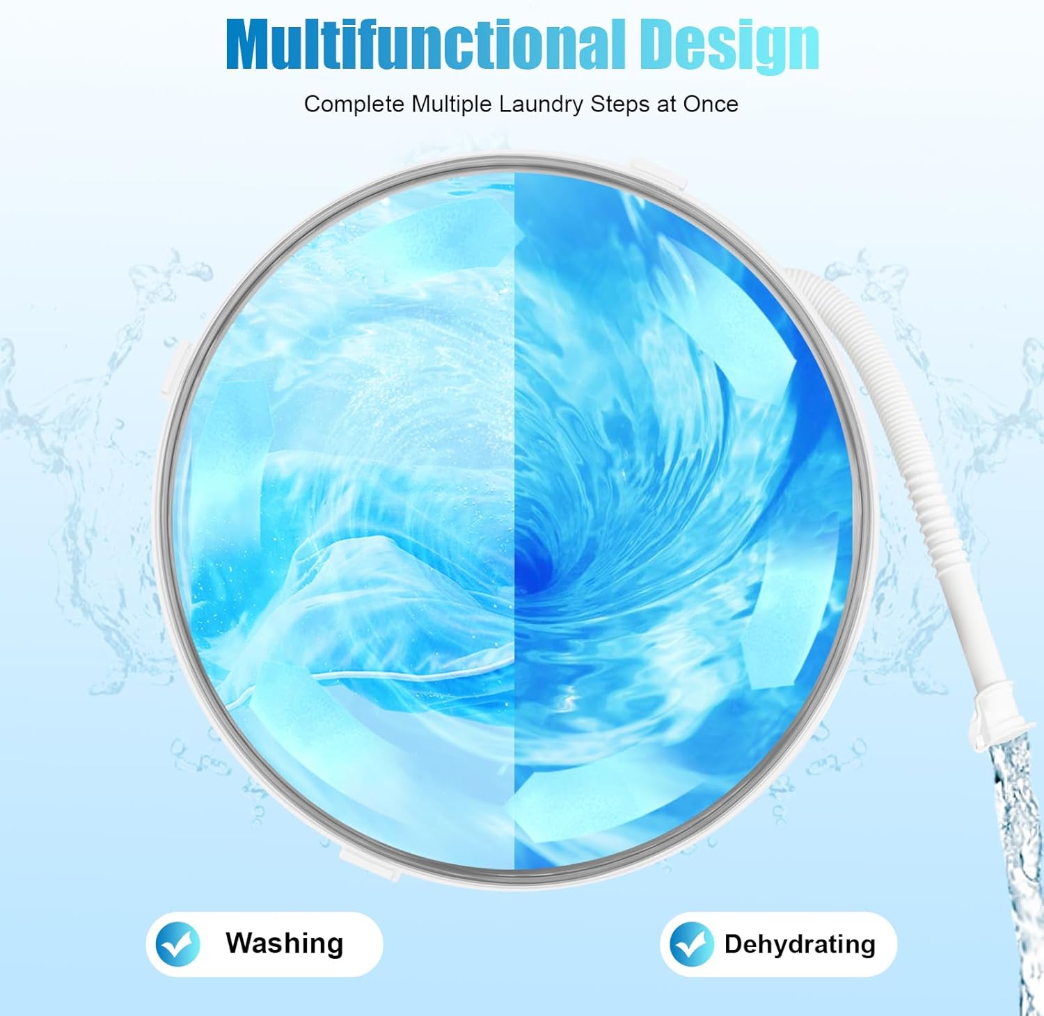 Portable Washing Machine, 2 in 1 Non-Electric Washing Machine, Mini Traveling Outdoor Compact Washer Spin Dryer,Grey