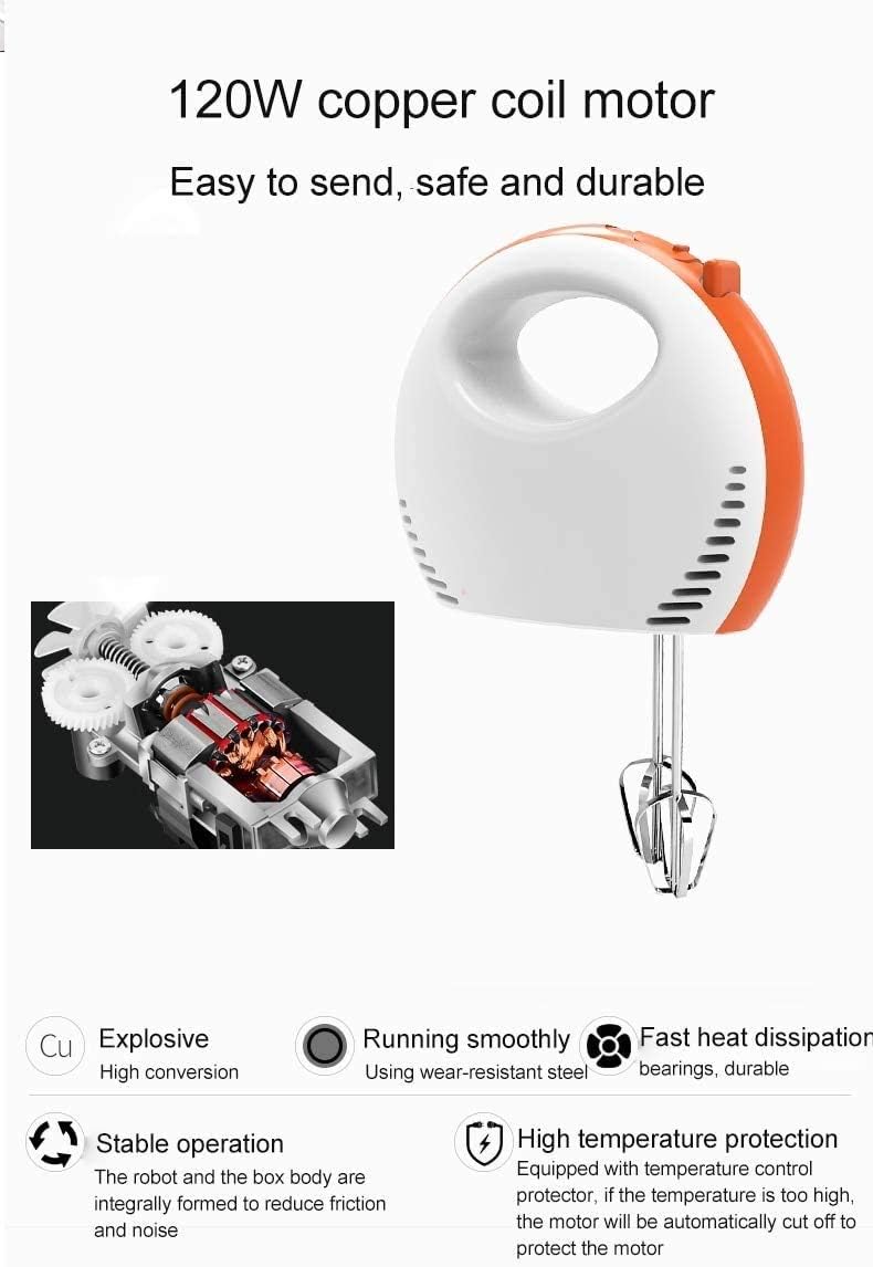 KouRy Electric Handheld Food Blender 5 Speed Automatic Stirrer Cake Dough Whisk Eggs Mixer Cream Batter Beater Food Processor