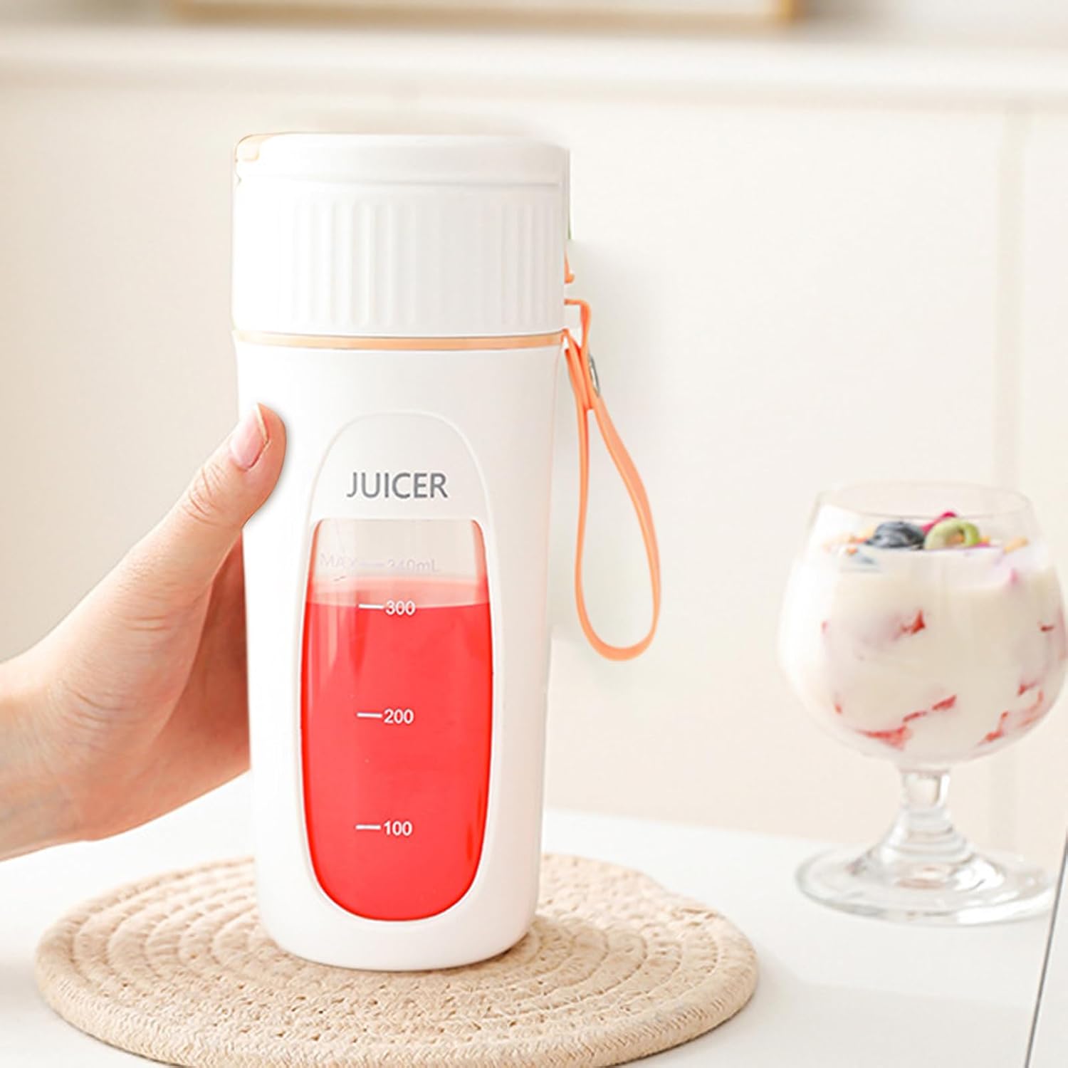 Portable Blender | Rechargeable Cordless Portable Maker | Personal Blenders Fruit Mixer Machine | for Milk Coffee Fruit Home Kitchen Office Picnic Travel Sports Outdoor Hiking Fishing