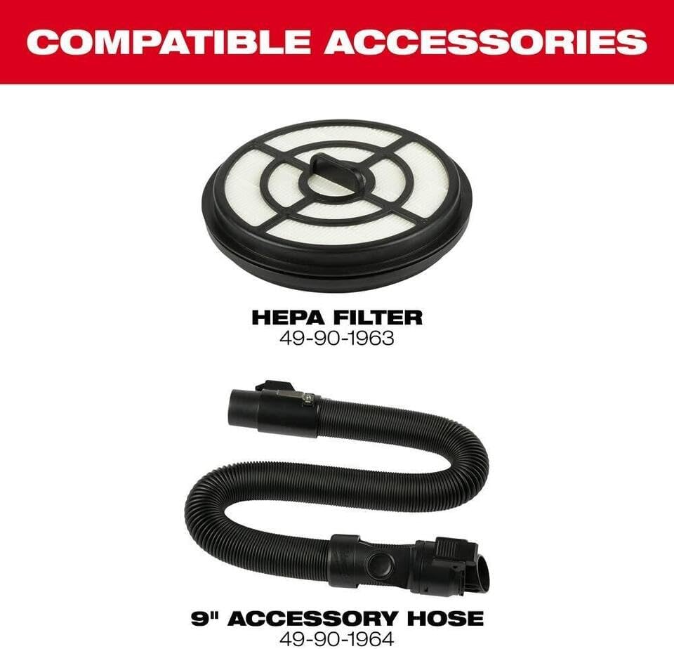 M18 Vacuum Cleaner for Milwaukee M18 18V 3-in-1 Cordless Backpack Vacuum Model# 0885-20, Black