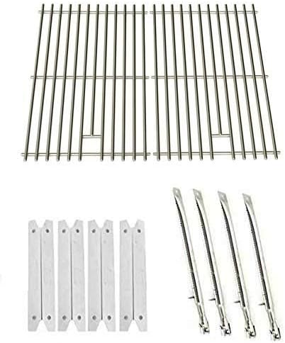 Grill Parts Zone Brinkmann 810-8401-S Kit Includes 4 Stainless Heat Plates and 4 Stainless Burners and Stainless Cooking Grates