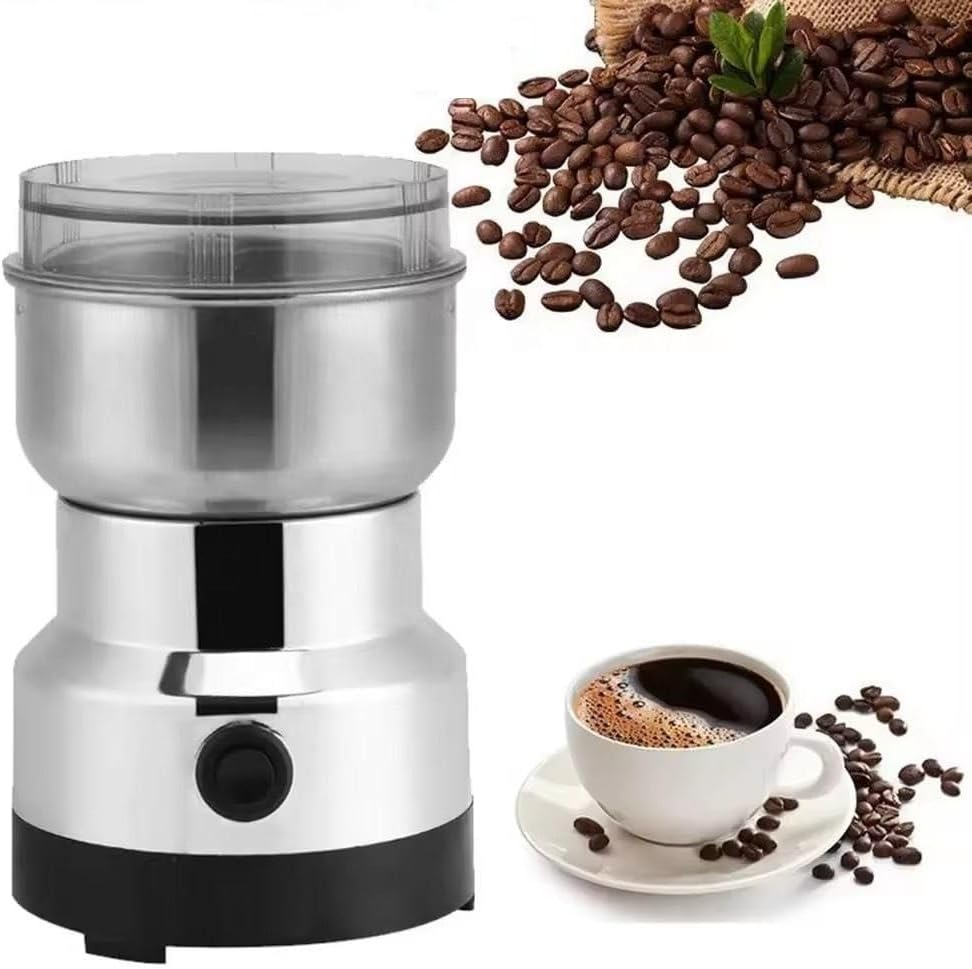Mini Spice Grinder, Electric Coffee Grinders for Home Use, Household Small Stainless Steel Mill Blender Grinding Machine, Dry Grain Mill for Spices Rice Beans, OSFA