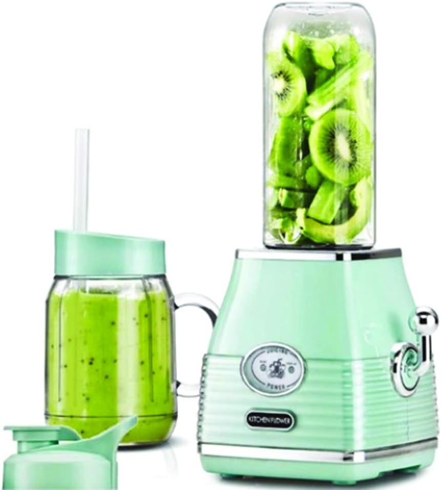 Rectangular Type Retro Mini Blender Tritan BPA BPA Free Jar Smoothie Ice Crush Blender 600mL Capacity 220v (Mint)