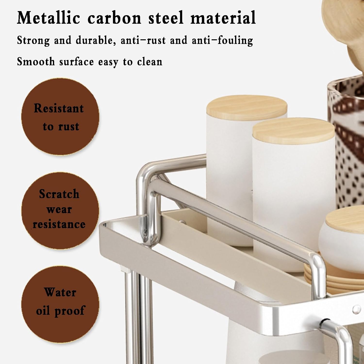 counter shelf,microwave rack, microwave stand,2 Tiers Microwave Oven Rack, Kitchen Unit Storage, Baker Shelf for Tabletop Countertop, Home Office Desktop Shelf Free Standing Metal Frame ( Color : M ,