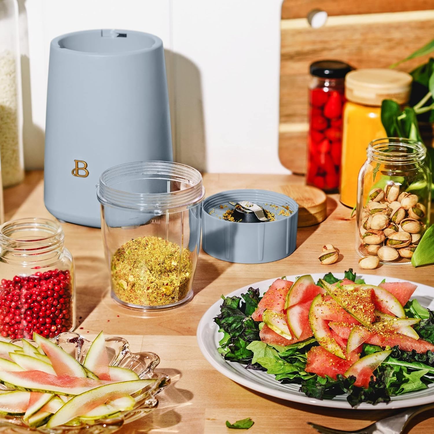 Beautiful Personal Blender, 12 Piece Set by Drew Barrymore (Cornflower Blue)