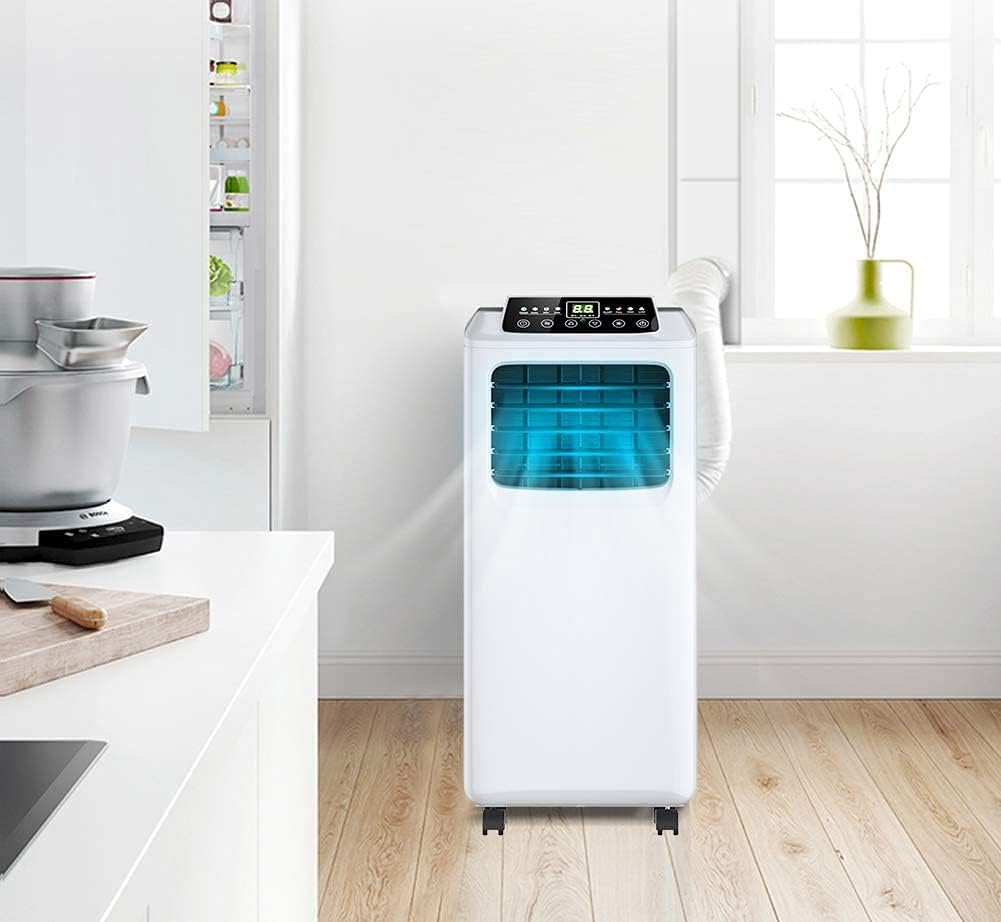 3-IN-1 Portable Air Conditioner, 8000BTU Easy cool Floor AC Unit with Dehumidifier, Remote Control, Complete Window Mount & Exhaust Kit, Air Conditioner for Office, Dorms, Living Room