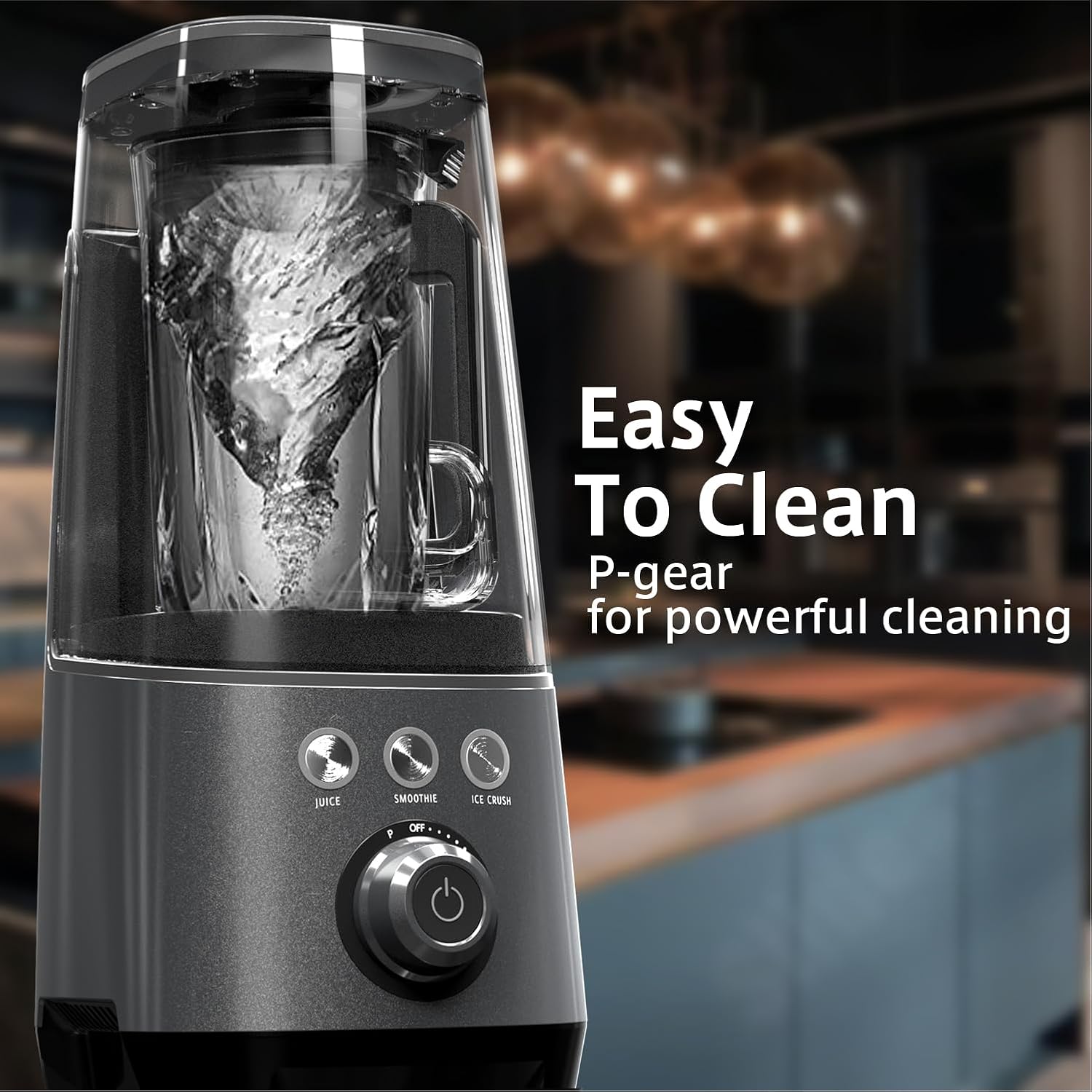 Quiet Blender with Soundproof Design, 44oz Tritan Jar for Shakes, Smoothies, Ice Crushing, Black