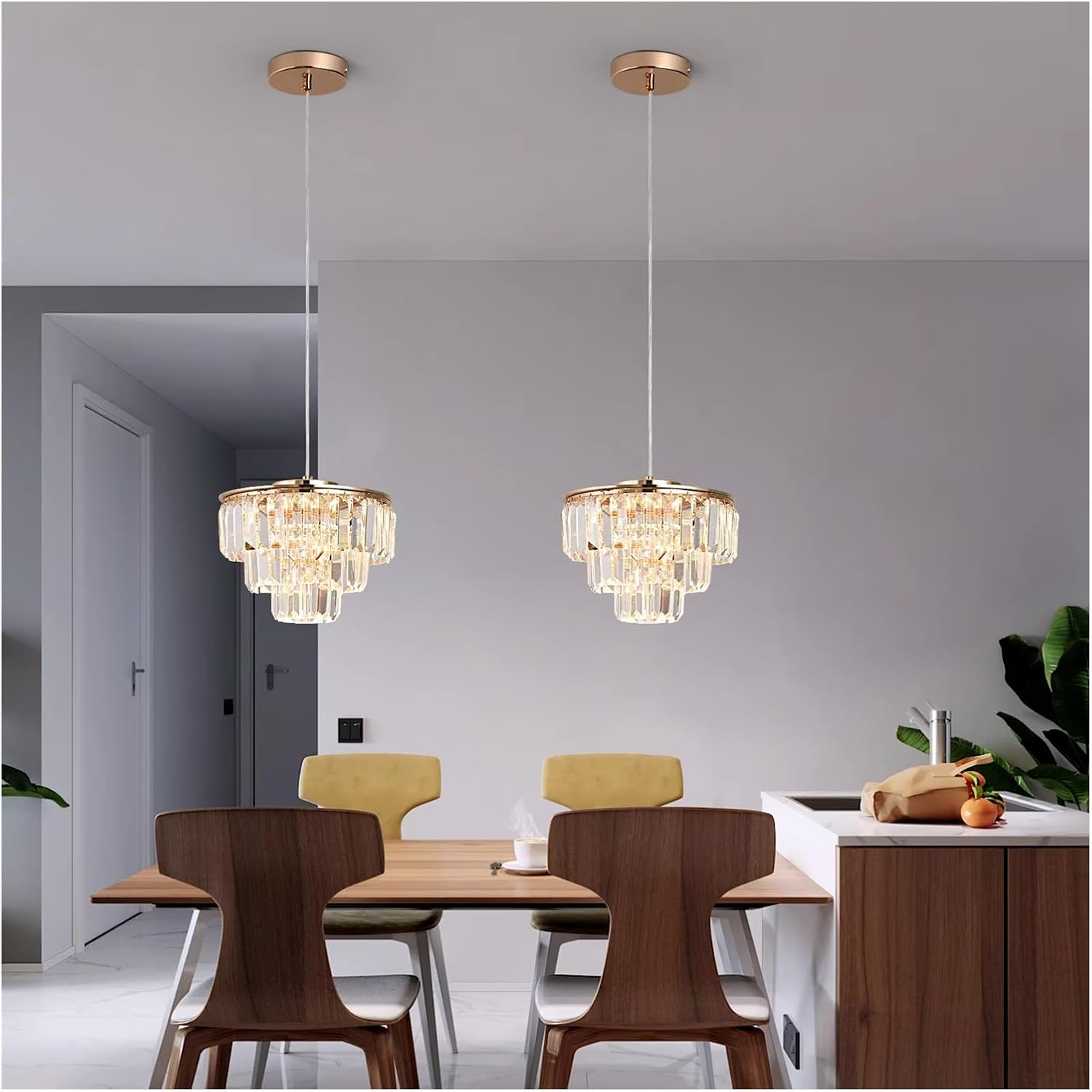 Modern Pendant Light K9 Crystal Led Chandelier Kitchen Island Decor Hanging Fixture Living Dining Room,Household