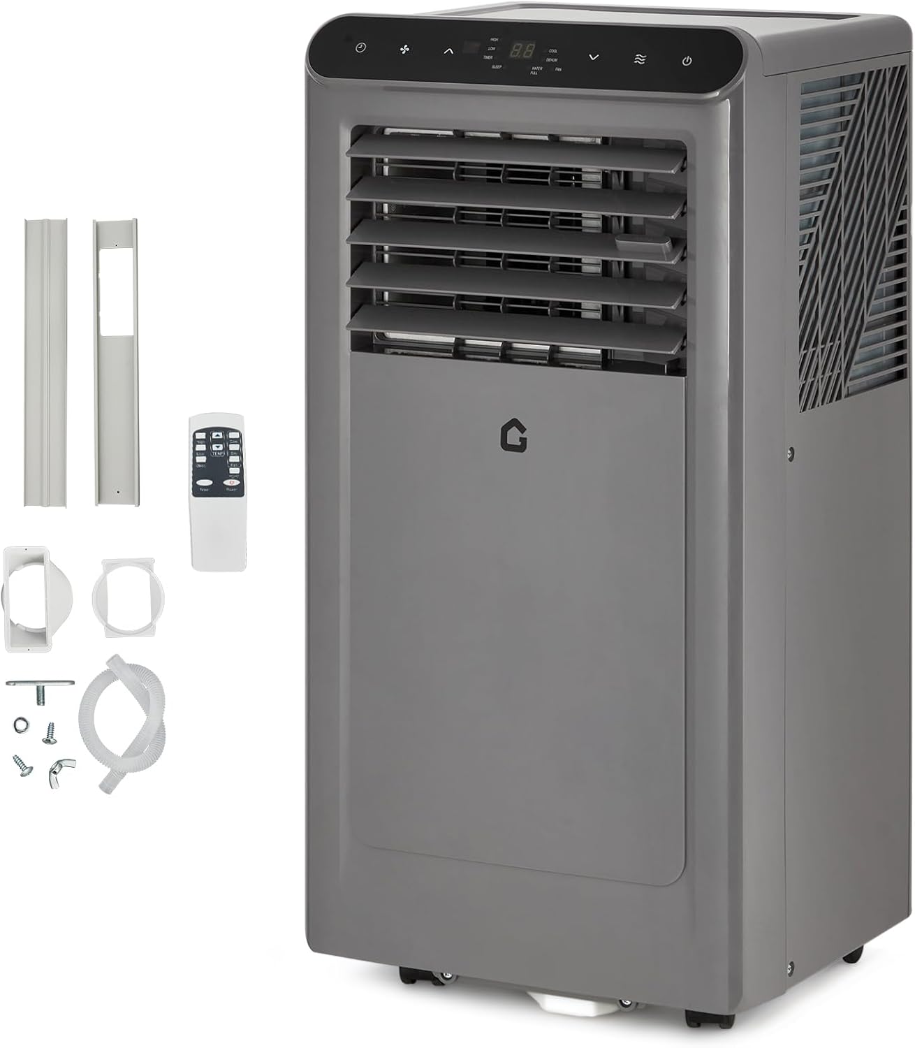 10000 BTU Portable Air Conditioners, 4-In-1 Portable AC Unit for Rooms Up to 450 Sq. Ft, Dehumidifier, Fan, Energy Saving, Remote Control, 24 Hour Timer, Sleep Mode, for Bedroom/Office,Grey