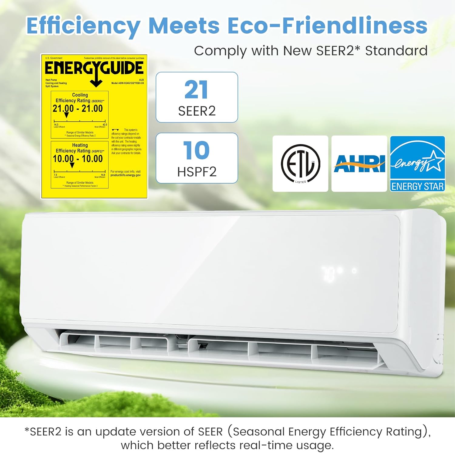 SIMOE 24,000 BTU Mini Split Air Conditioner Heat Pump System, Wifi Enabled 21 SEER2 208-230V Ductless AC Cool Up to 1500 Sq. Ft, Compatible with Alexa, Complete Installation Kit, White