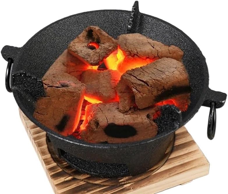 Outdoor Fireplaces Cast Iron Brazier Stove Charcoal Furnace Camping Fire Pit Heating Tea Baking Cooking Household Fire Pits