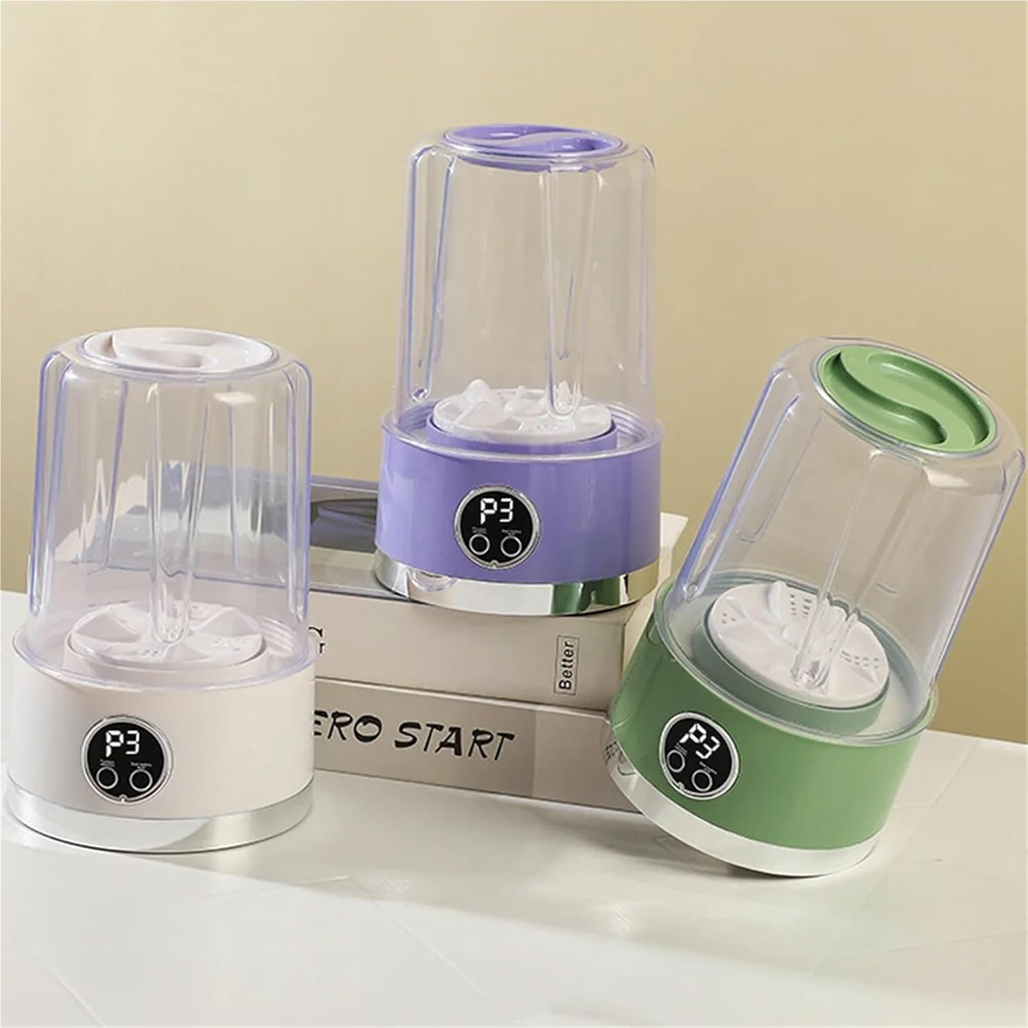 Portable Washing Machine, Cordless 1L Mini Washer USB Rechargeable 3000mAh 2-Speed Portable For Travel Socks Underwear Clothes Washing Cups,for Apartments, Homes, and Dorms(Gray)