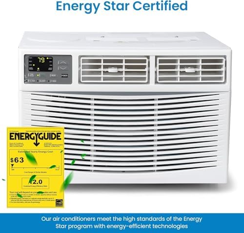 12000 Btu Window Small Air Conditioner, Cools Up to 450 Sq with Remote Control,Quiet, Window-Mounted Room Ac and Cooling Settings