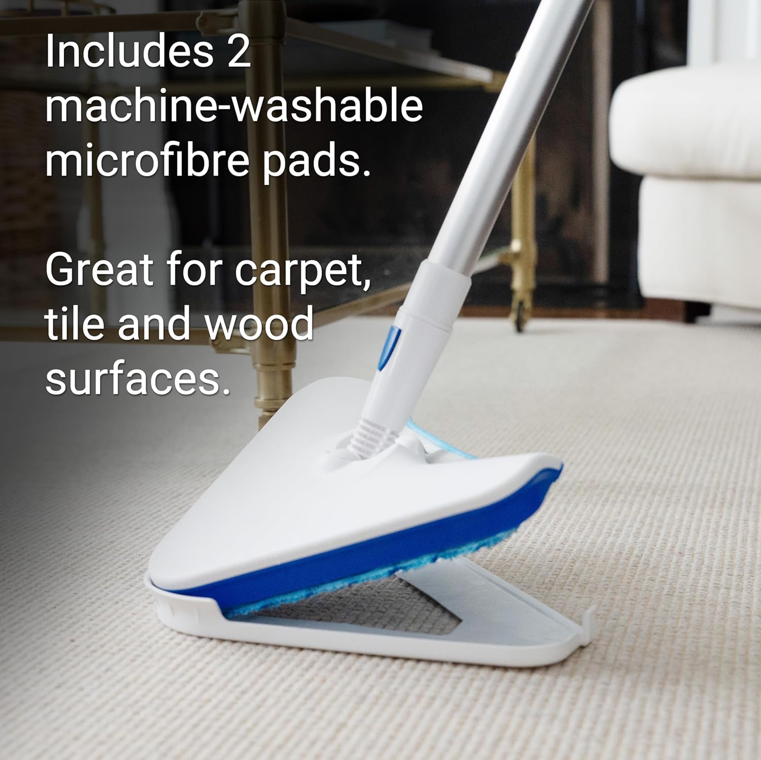Reliable Pronto Plus 300CS 2-In-1 Steam Cleaner with Fast Heat-up, Long Steam Time, 1200W Steam Mop for Grout, Hardwood, Tile, Laminate Floor Cleaning with 14-Piece Accessory Kit