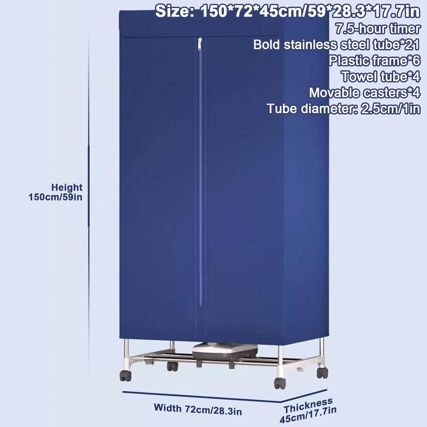 Heated Clothes Drying Rack,Dry Soon Heated Drying Rack Travel Dryer Machine 3 Gears Portable Clothes Dryer,Indoor Foldable Electric Clothes Airer Drying Rack for Apartments,Families,Foldable 1