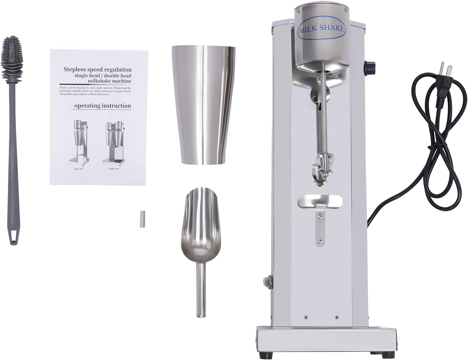 Milkshake Maker Electric Drink Mixer Machine Stainless Steel Milk Blender Single-Head Shaking With Cup 800ml Mixer Machine For Cocktails16000rpm