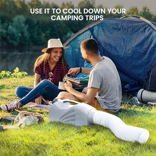 2350BTU Tent Air Conditioner, 250W Low Power Consumption Portable Air Conditioner, 3 Wind Speeds, for Tent, RV, Outdoor Event, Compact