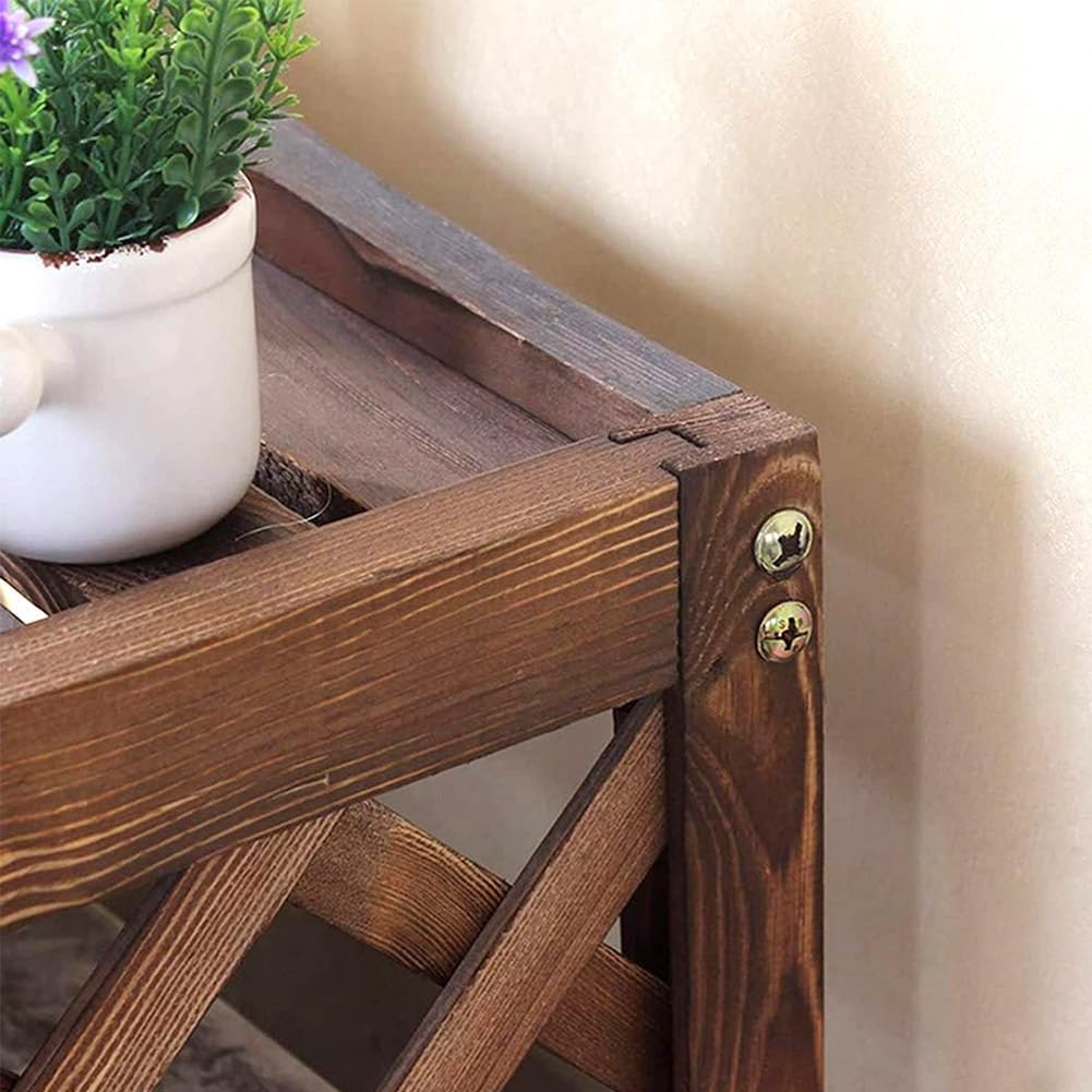 Hide Air Conditioner Cover For Outside Unit Freestanding Privacy Fence Protective Grilles Louvered Plant Stand Brown (Size : L85 X W35 X H75cm)