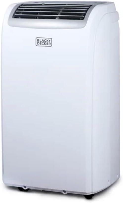BLACK Smart Portable Air Conditioner, 12,000 BTU for Rooms up to 550 Sq. Ft., Smart Portable AC with Follow Me Remote and Window Kit, White