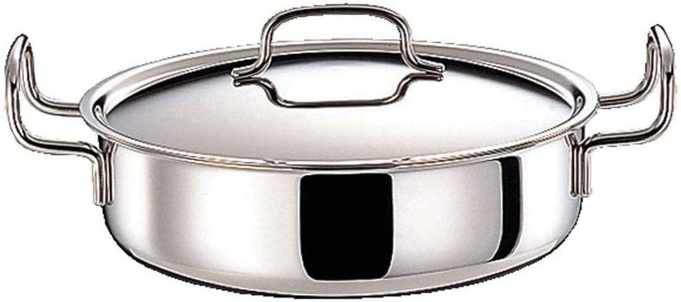 Yacht 6220-006008 Geo Product Shallow Type Double Handed Pot, 9.8 inches (25 cm), Miyazaki Seisakusho