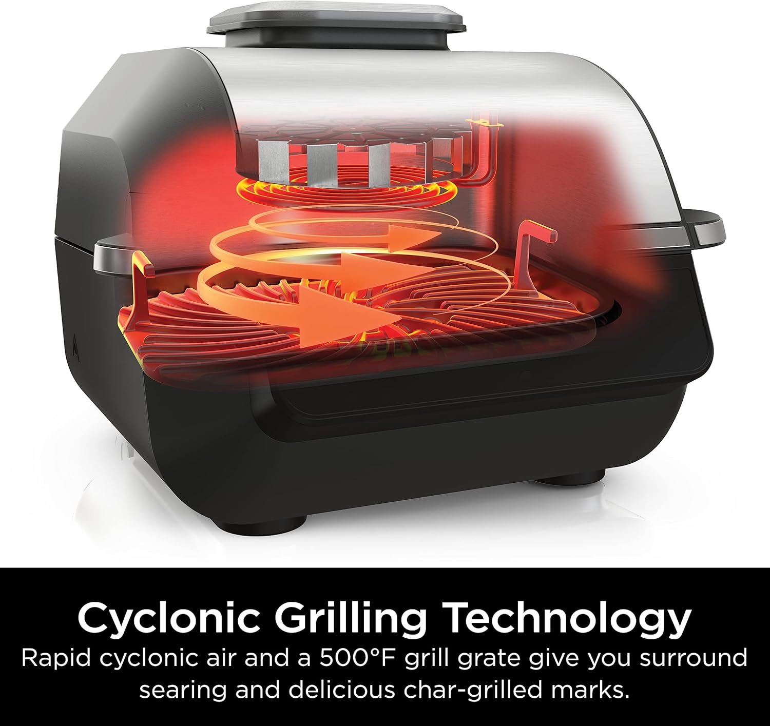 Ninja EG201 Foodi 6-in-1 Indoor Grill with Air Fry, Roast, Bake, Broil, & Dehydrate, 2nd Generation, Dishwasher Safe, Black/Silver