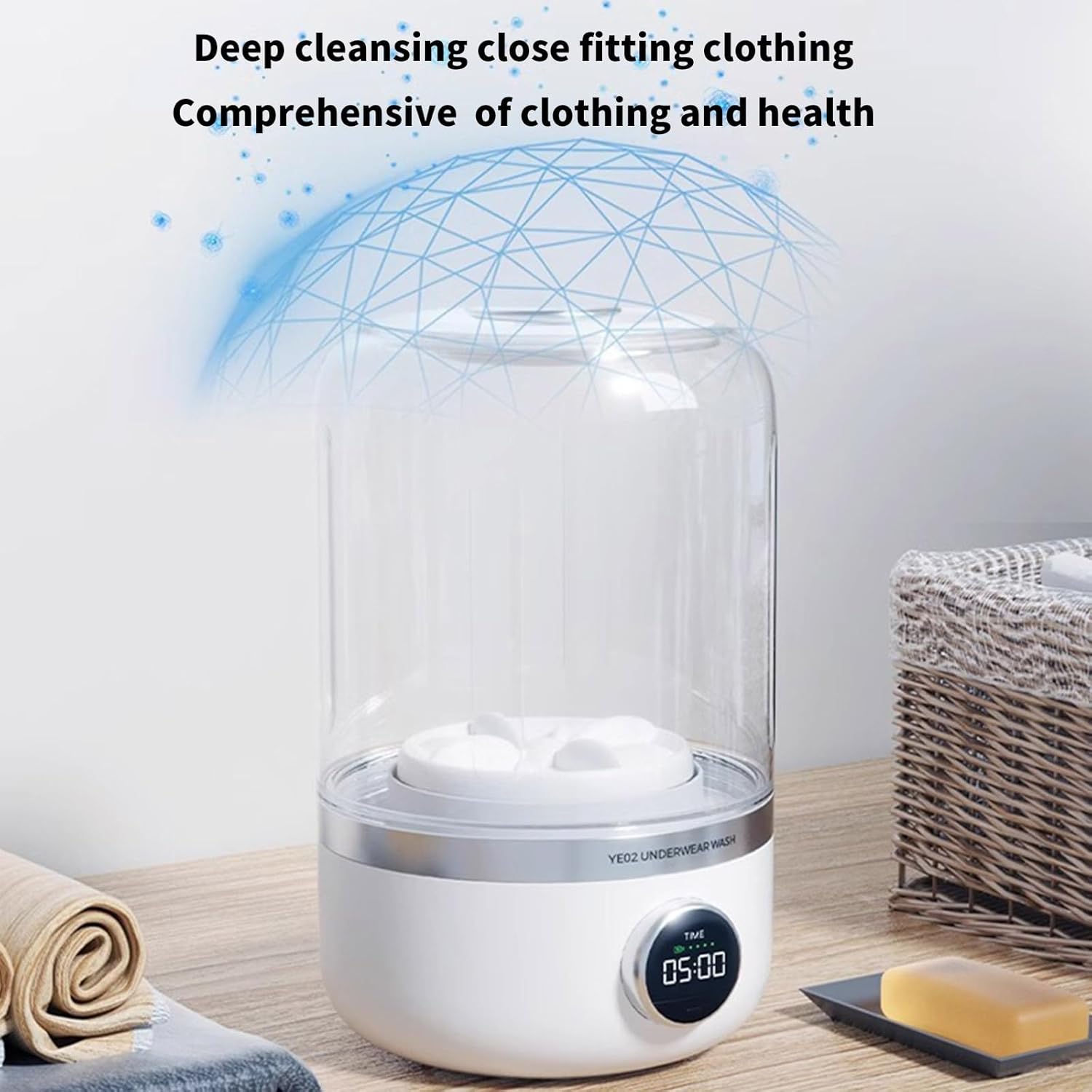 Rechargeable Handheld Washing Machine for Travel Home Use 4000mAh Battery Delicate Garments Clothes Laundry Device Travel Washing Machine