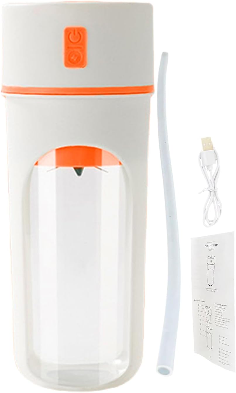 Personal USB Juicer Cup, Electric Fruit Blender | 480ml Compact Electric Fruit Blender,Rechargeable Blender Cup, Mini Blender Kitchen Gadget with Lid