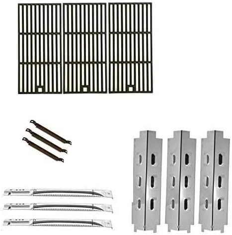Repair Kit for Charbroil 463320109 BBQ Gas Grill Includes 3 Stainless Steel Burner, 3 Stainless Steel Heat Plate, 3 Crossover Tubes and Porcelain Grates